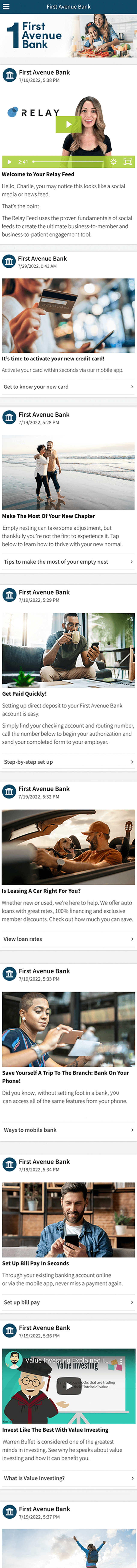 Sample financial services customer feed