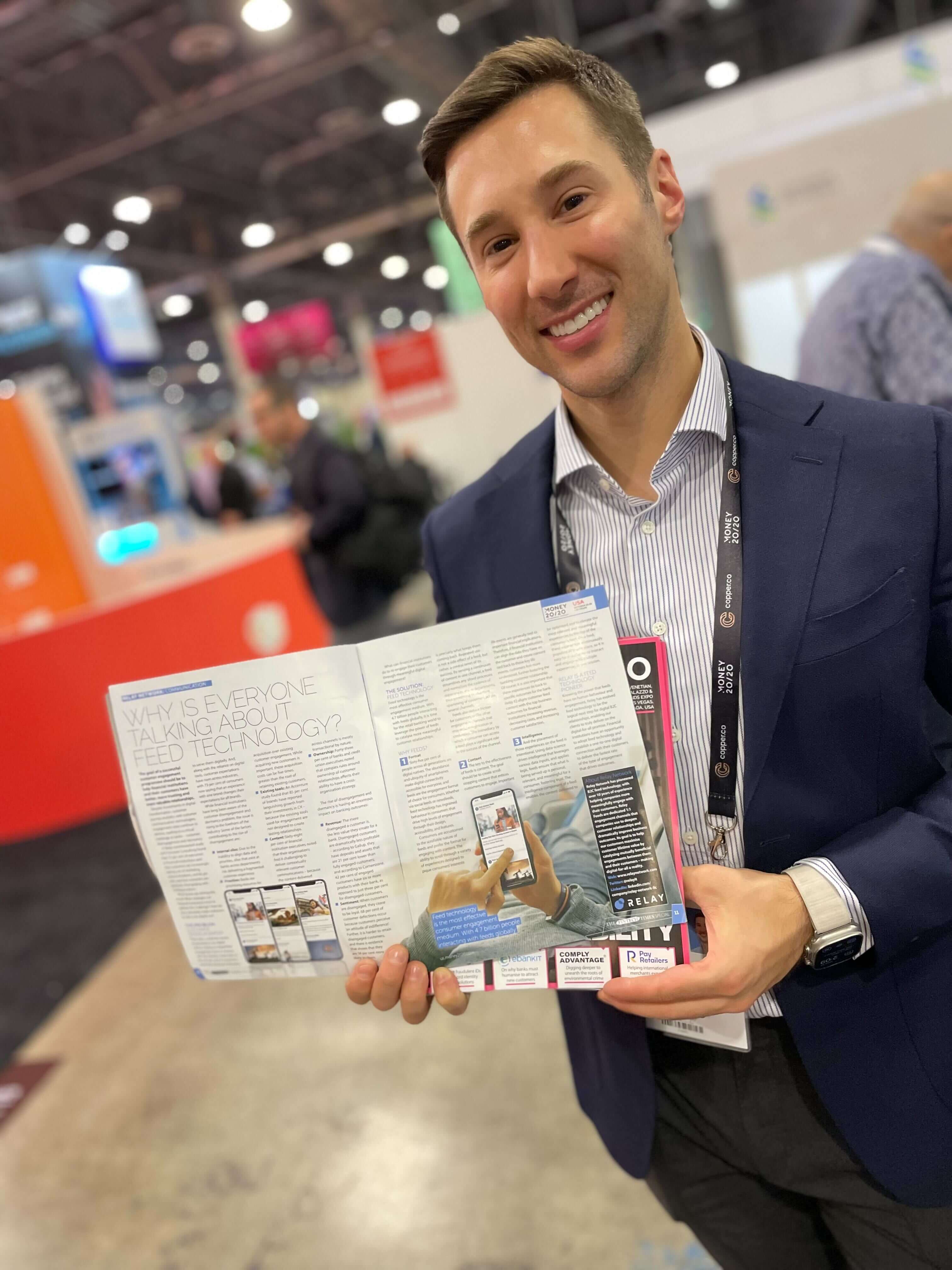 Image of a man holding a brochure