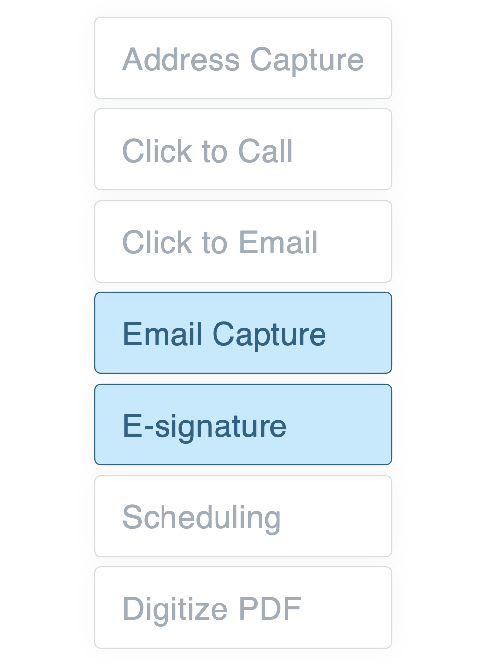 Image listing actions that can be taken in a Relay Feed